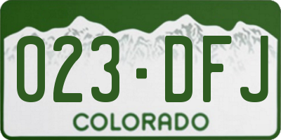 CO license plate 023DFJ