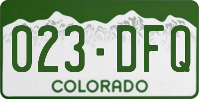 CO license plate 023DFQ