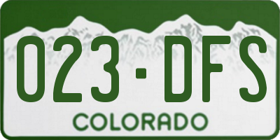CO license plate 023DFS