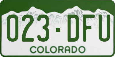 CO license plate 023DFU