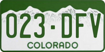 CO license plate 023DFV
