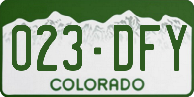 CO license plate 023DFY