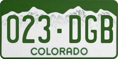 CO license plate 023DGB