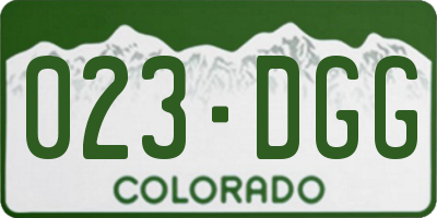 CO license plate 023DGG