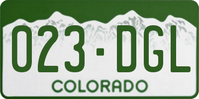 CO license plate 023DGL