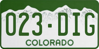 CO license plate 023DIG