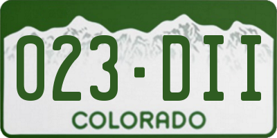 CO license plate 023DII