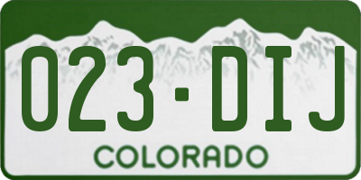 CO license plate 023DIJ