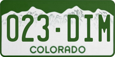 CO license plate 023DIM