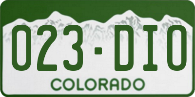 CO license plate 023DIO