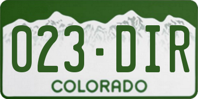 CO license plate 023DIR
