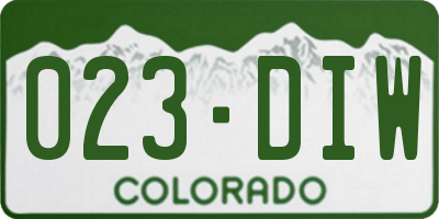 CO license plate 023DIW
