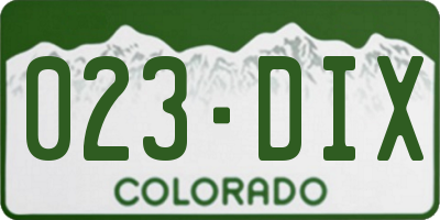 CO license plate 023DIX