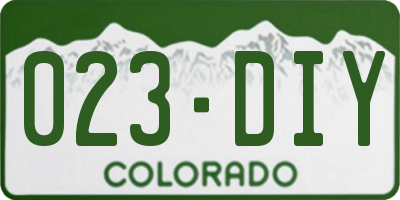 CO license plate 023DIY