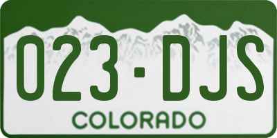 CO license plate 023DJS
