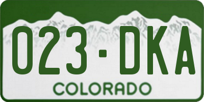 CO license plate 023DKA