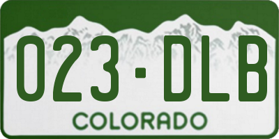 CO license plate 023DLB