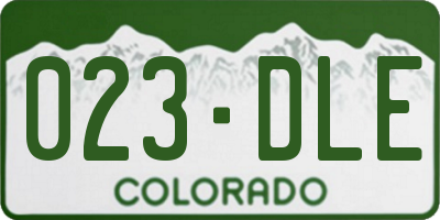 CO license plate 023DLE