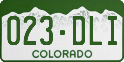 CO license plate 023DLI
