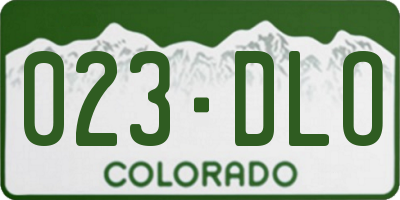 CO license plate 023DLO