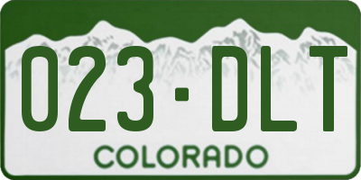 CO license plate 023DLT