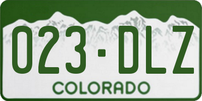 CO license plate 023DLZ