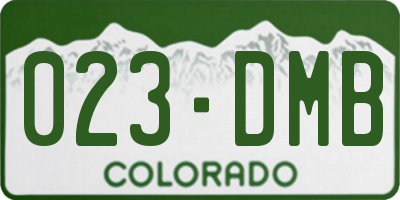 CO license plate 023DMB