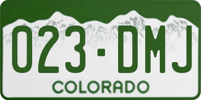 CO license plate 023DMJ