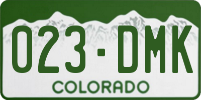 CO license plate 023DMK