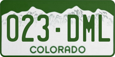 CO license plate 023DML