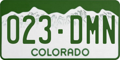 CO license plate 023DMN