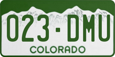 CO license plate 023DMU