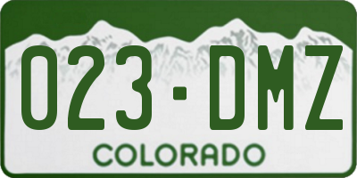 CO license plate 023DMZ