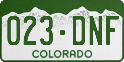 CO license plate 023DNF