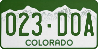 CO license plate 023DOA