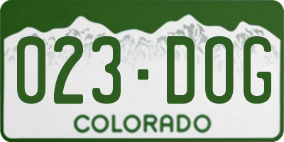 CO license plate 023DOG