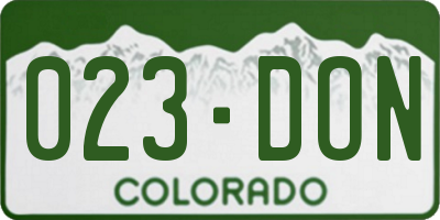 CO license plate 023DON