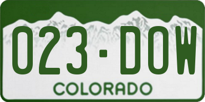 CO license plate 023DOW