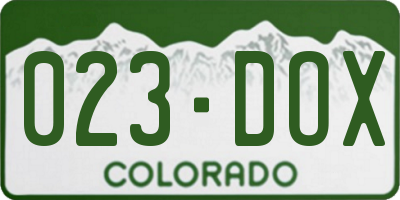 CO license plate 023DOX