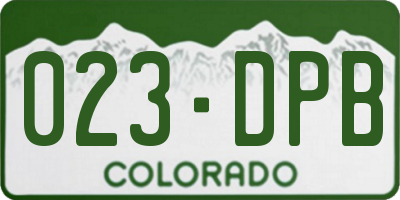 CO license plate 023DPB