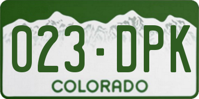 CO license plate 023DPK