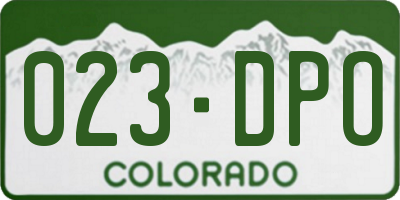 CO license plate 023DPO