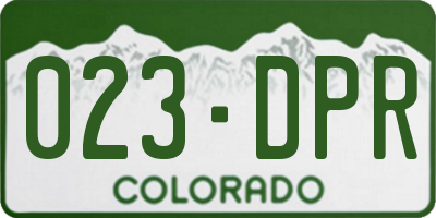 CO license plate 023DPR