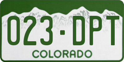 CO license plate 023DPT