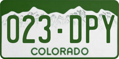 CO license plate 023DPY