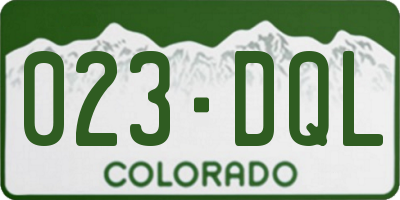 CO license plate 023DQL
