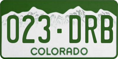CO license plate 023DRB