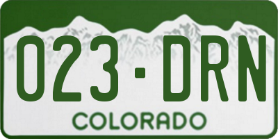 CO license plate 023DRN