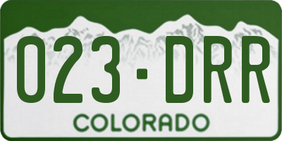 CO license plate 023DRR