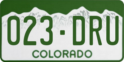 CO license plate 023DRU